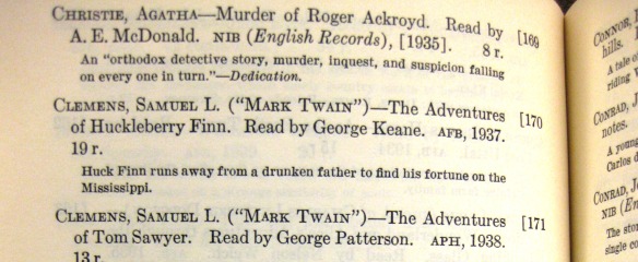 Murder of Roger Ackroyd entry